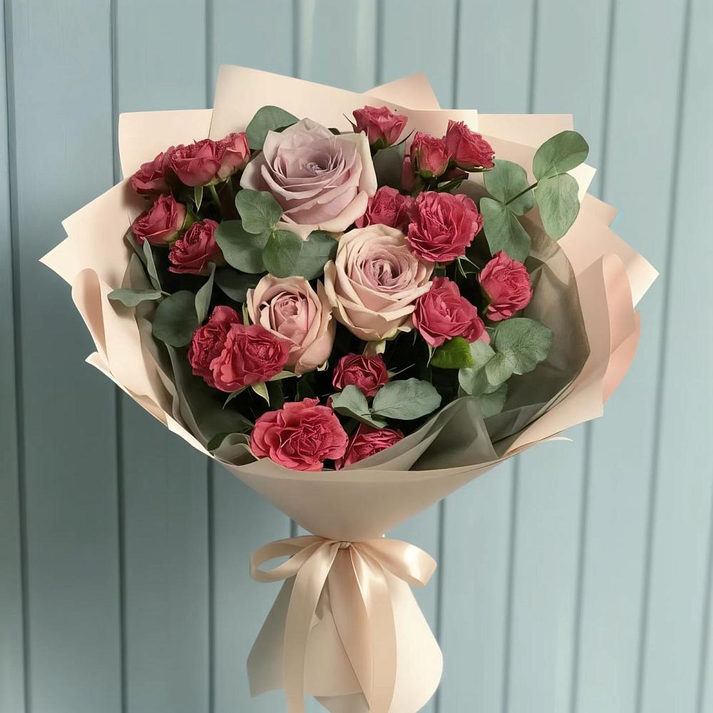 Букет цветов из: Гвоздики и Розы в Высоком