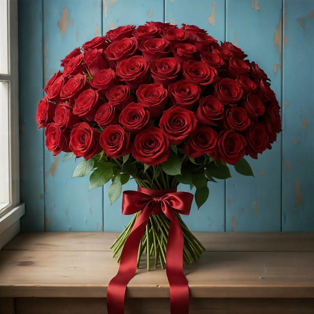 Букет Красные розы Блэк Меджик в Высоком