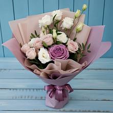 Букет цветов из:  Розы и Лизиантусы #REPLACE_PRED# Высоком