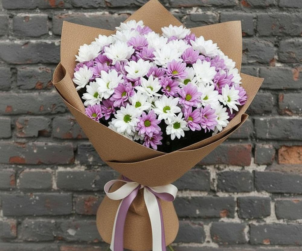 Букет цветов из: Хризантемы в Высоком