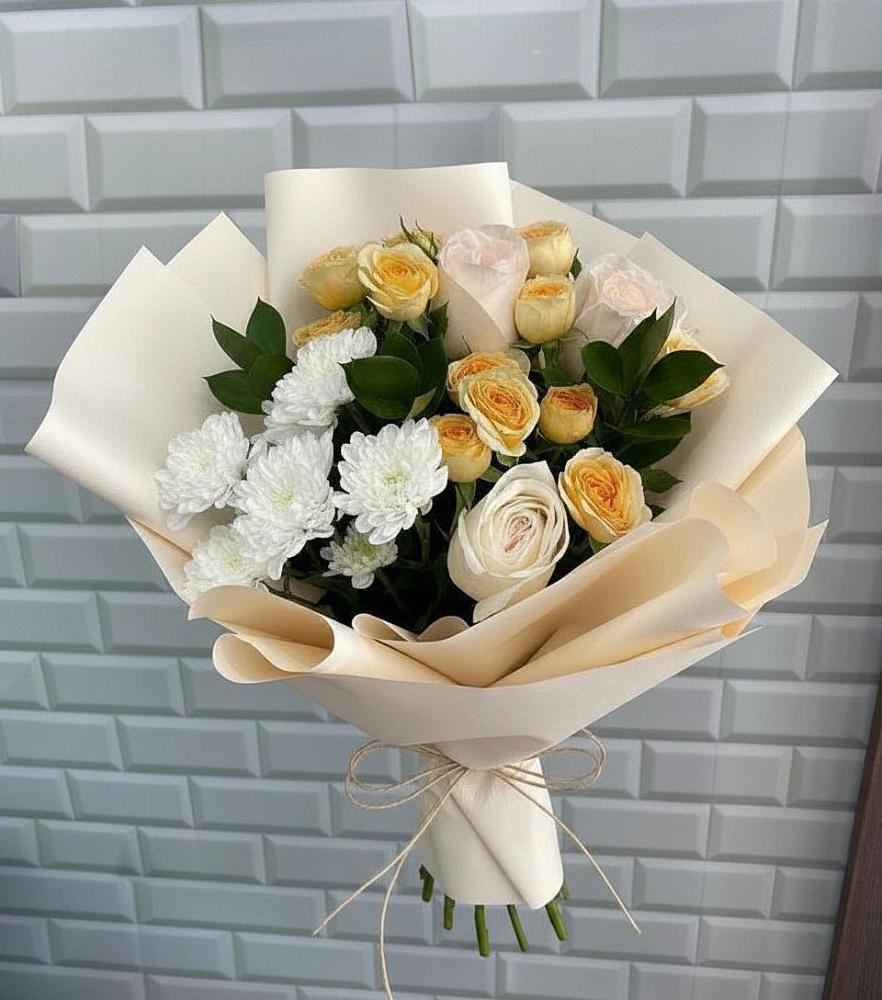 Букет цветов из: Розы и Хризантемы в Высоком