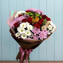 Букет цветов из:  Розы, Хризантемы и Альстромерии в Высоком