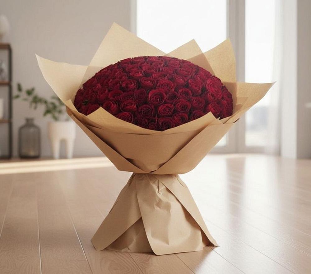 Букет 101 Красная роза в Высоком
