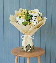 Букет цветов из:  Хризантемы и Розы #REPLACE_PRED# Высоком